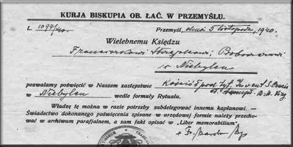 Ks. F. Strzępek dok. pośw. kościoła